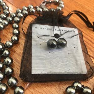 WHBM Pearl Necklace & Earrings NWT